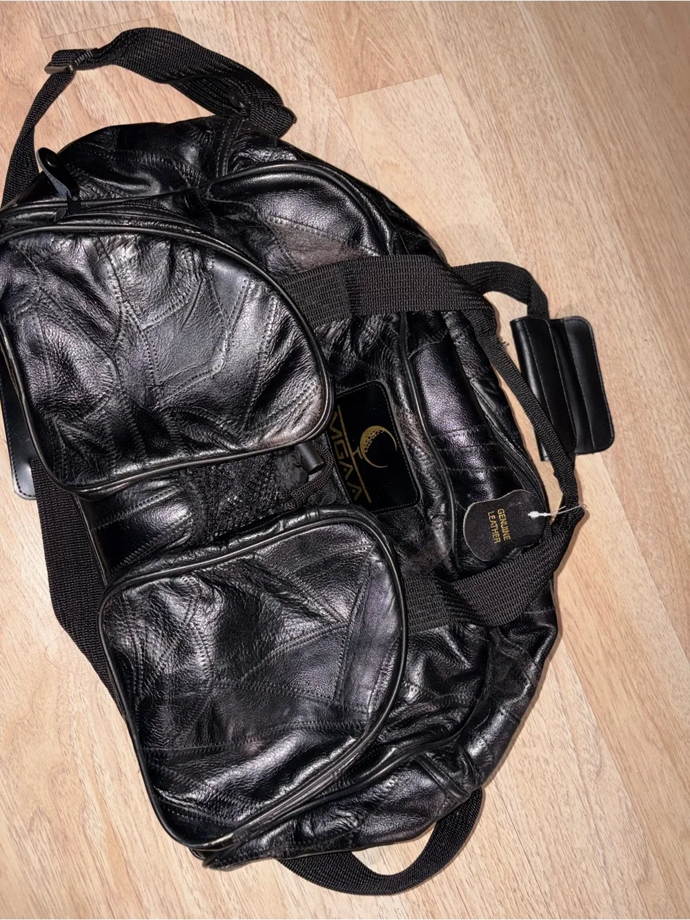 Black Leather Men’s Duffel Bag - Classic Travel Tote